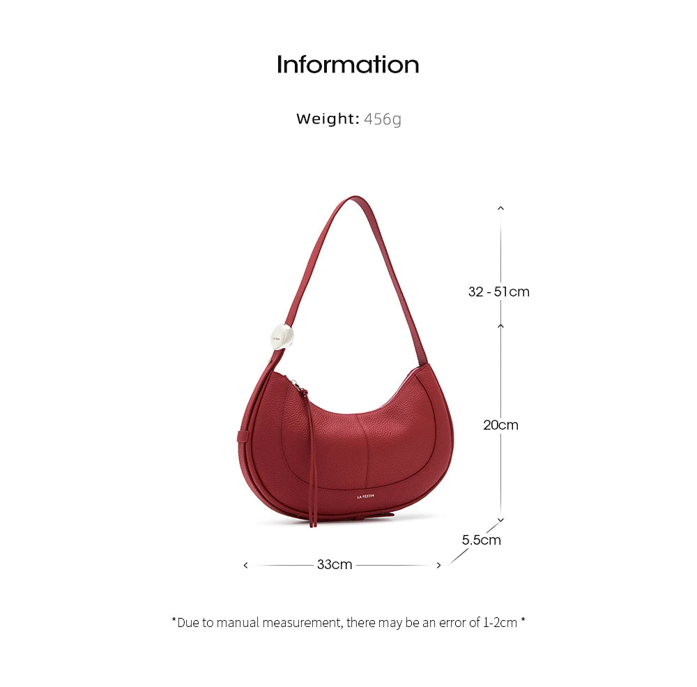 LA FESTIN Original Shoulder Bags Women's bag 2024 Crescent Bag Tote Bag Large Capacity Leather Bag ﻿Luxury Bag Crossbody Bag