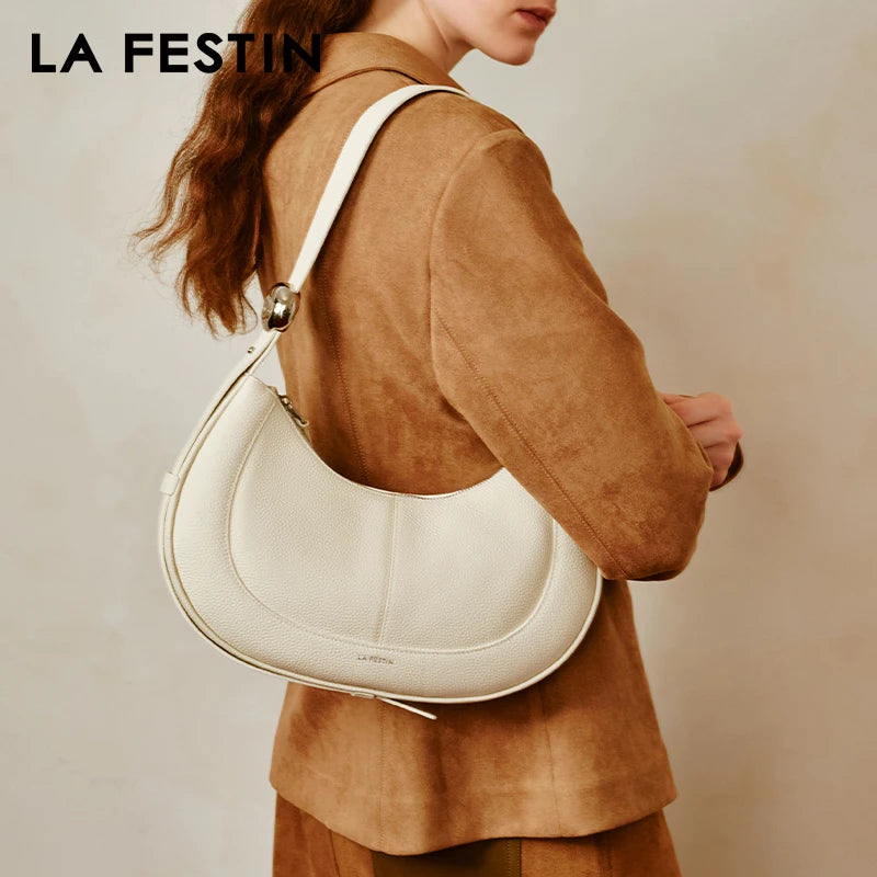 LA FESTIN Original Shoulder Bags Women's bag 2024 Crescent Bag Tote Bag Large Capacity Leather Bag ﻿Luxury Bag Crossbody Bag